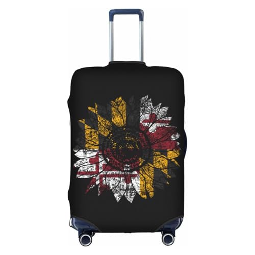 Travel Luggage Cover Vintage Sunflower Maryland Marylander Flag Fashion Washable Baggage Suitcase Protector Fit For Luggage Small
