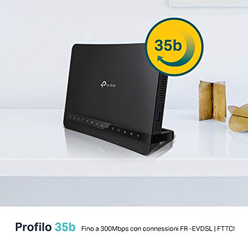 Archer VR1210v Modem Router Evdsl fino a 300Mbps, Wi-Fi AC1200Mbps Dual Band, Telefonia Fissa e Voip, 4 Porte Gigabit, Beamforming, MU-MIMO - Router - Immagine 3