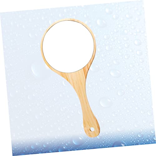 Espejo de mano de madera vintage Ipetboom para maquillaje miniatura 2
