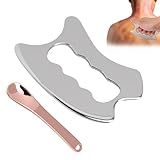 Set de Gua Sha de Acero Inoxidable 2 en 1, Herramienta de Masaje Corporal & Mini Gua Sha de Maquillaje Para Cara, Cuerpo, Lifting Facial, Drenaje Linfático y Relajación Muscular Hombre Mujer