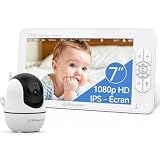 Babystar Camara Vigilancia Bebe con 7' 1080P HD Pantalla Vigilabebés con Cámara, Sin WiFi,Monitor de Video para Bebé Sin WiFi, Batería de 4000mAh, Audio Bidireccional, Zoom 4X, Visión Nocturna, VOX