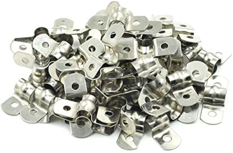 Sydien 50Pcs M8 2Hole Strap U Bracket Tube Strap Stainless Steel Rigid Pipe Strap Clamp