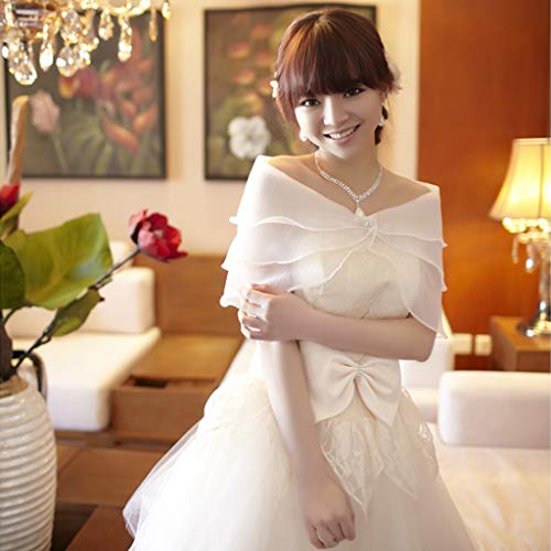 Colorless Elegant Multi Layer Tulle Shawl Rhinestones Wedding Wrap Bridal, 25cm2