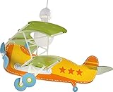 Lámpara fabricada en España Dalber Baby Plane - Lámpara colgante Avión, color naranja, E27