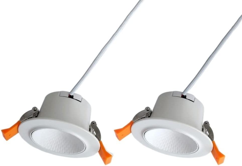 2 Packs LED Recessed Ceiling Light, Indoor Picture Lights & Mini Accent Spotlight, White Flush Mount Downlight, Gallery Picture Lighting Ceiling Spotlight Fittings