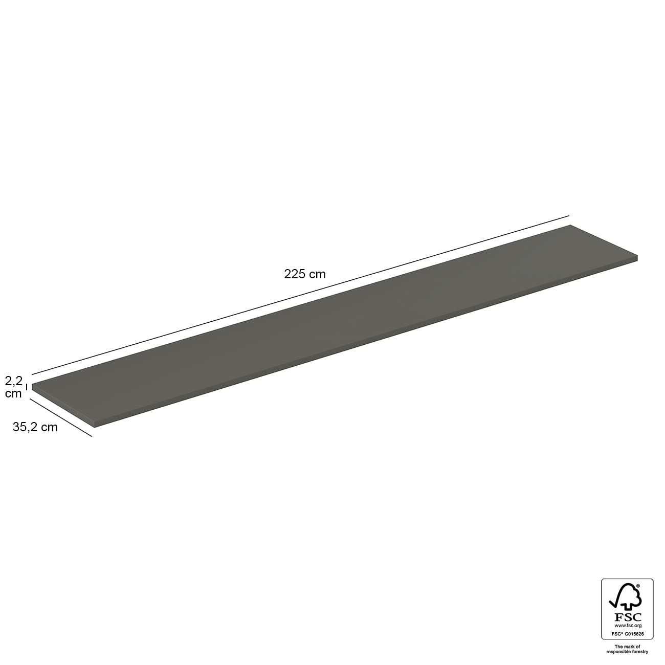 Iconico Home QBE Top/étagère SP. 2,2 cm