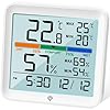 NOKLEAD Igrometro Termometro per interni - Misuratore di umidità digitale per ambienti Misuratore di temperatura accurato Registrazioni max/min, Touch LCD con orologio retroilluminato