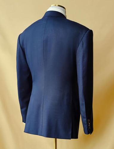 Ulnomio Men's Peak Lapel Suit Jacket Single Breasted Button Blazer for Formal Business Office2