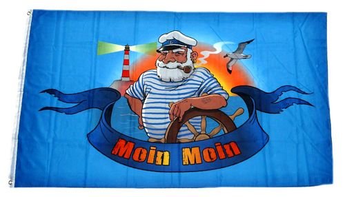 Preisvergleich Produktbild Fahne / Flagge Moin Moin Seemann 90 x 150 cm