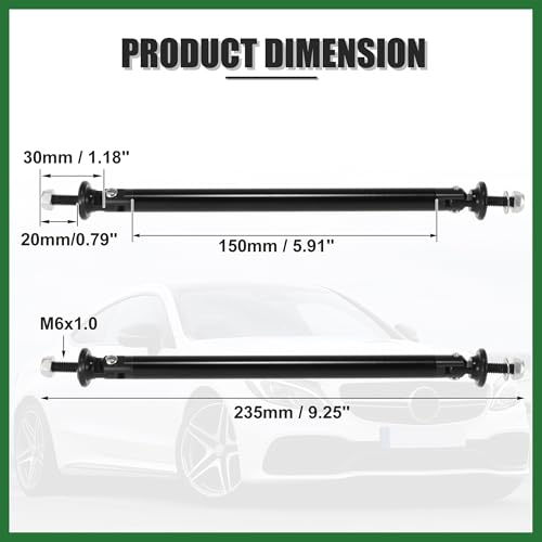 Barras divisoras de 150 mm ajustables para varillas de sujeción de parachoques de coche 3