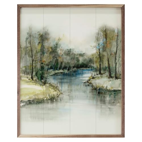 Kendrick Home Lakehouse Decoration - Forest River In Summer Walnut