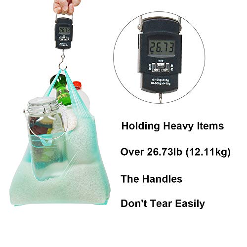 Lazyme T-Shirt Carry-Out Bags Plastic Grocery Bags With Handles Shopping Bags In Bulk Restaurant Bags, Standard Supermarket Size,12 X 20 Inch (Lake Blue 200 Pcs) #TOP4