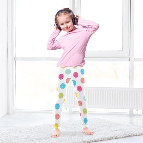 Colored Polka Dot Girls Leggings Dance Running Workout Yoga Pants4