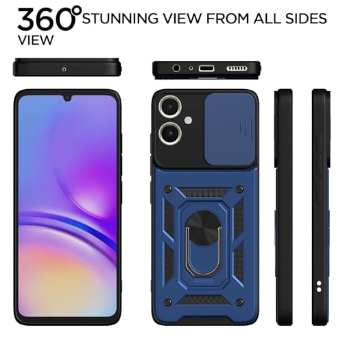 Image of Luxe Back Cover for Samsung Galaxy A05 / Samsung Galaxy F05 / Samsung Galaxy M05 | D10 Tough Armor Case | Sliding Camera Shield | 360 Protection | Kickstand Ring Holder | Military-Grade Shockproof