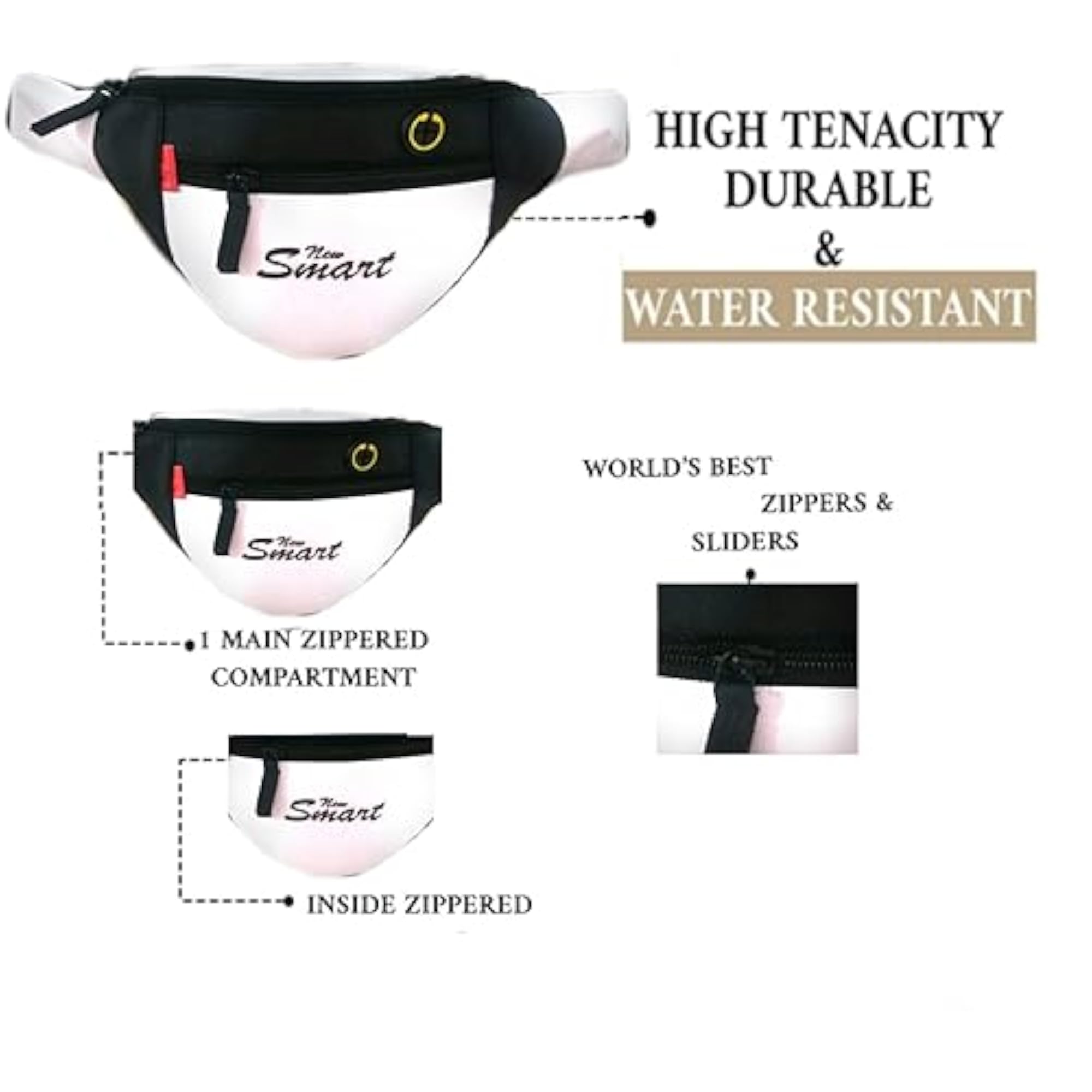 Smart Nylon Travel Money Belt, Waist Pouch Bag