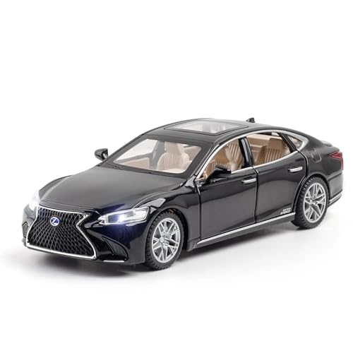 Image of FEXXA ๐๏ธ Exclusive Alloy Metal Pull Back Die-cast Car Model with Sound Light Mini Auto Toy for Kids Metal Model Toy Car with Sound and Light (1.32 Scale Lexus LS500H-BLACK)