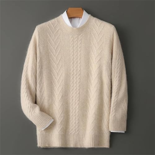 Men O-Neck Solid Color Long Sleeve Fashion Urban Pullover Thickened Cashmere Tops - Image 3