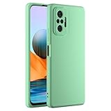 Cresee Coque Xiaomi Redmi Note 10 Pro, avec Couche Intérieure en Fibre et Protection pour Caméra, Etui Housse Silicone Mince Souple Anti-Rayures Antichoc Case pour Redmi Note 10 Pro, Vert