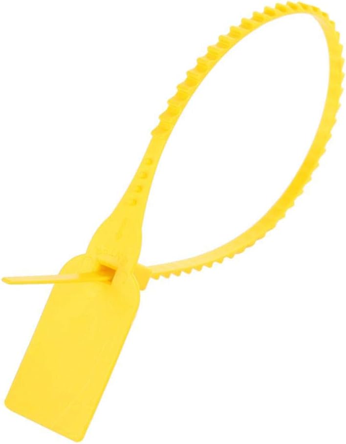 100 Pieces Tag Zip Ties Self Locking Adjustable S Tidy Wrap Plastic Tamper Seals Zip Ties Heavy Duty Cable Ties Red and Yellow(Yellow)