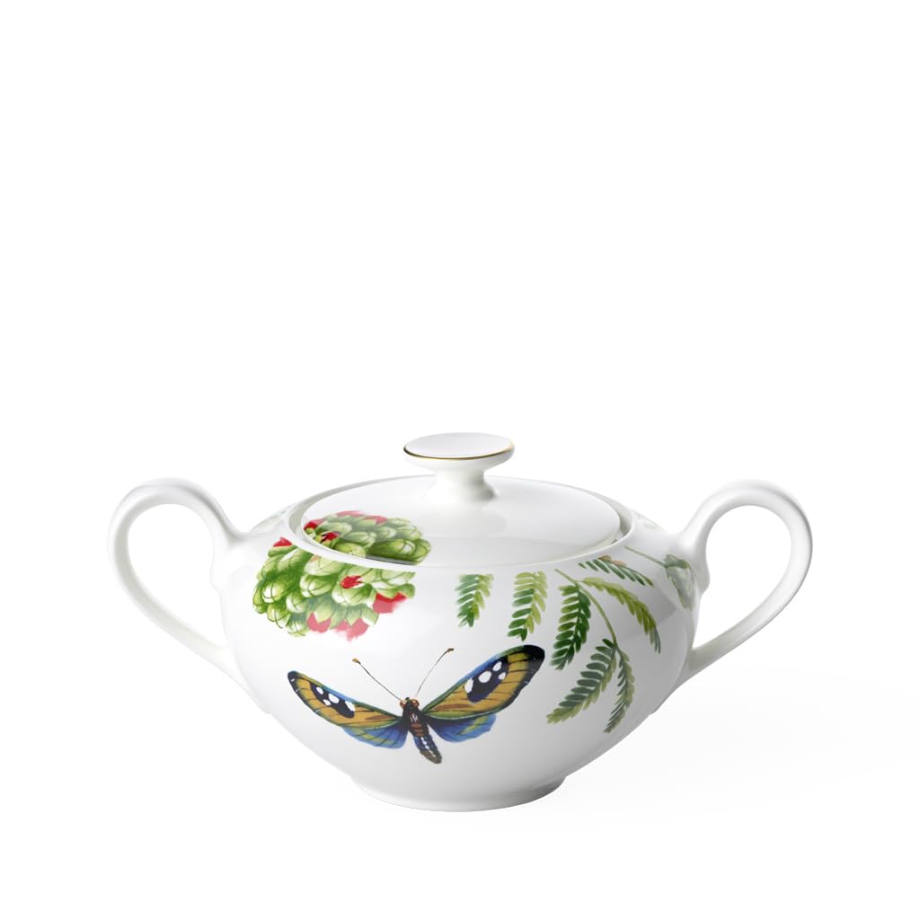 Villeroy & Boch Amazonia Anmut 1043810960 Azucarero / Bote de Mermelada, Porcelana, Verde, 9.5x9x7 cm