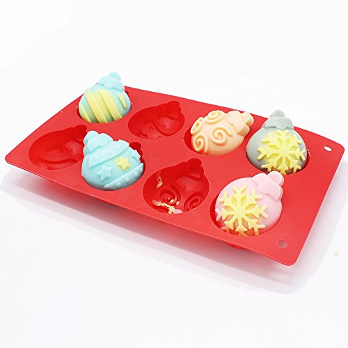X-Haibei Christmas Snowflake Star Bell Soap Cake Jello Crayon Resin Chocolate Bombs Making Silicone Mold #TOP1