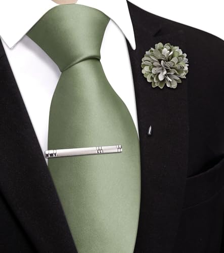 Image of Hi-Tie Men's Extra Long Solid Satin Tie Set 63 Inch /70 Inch Formal Necktie