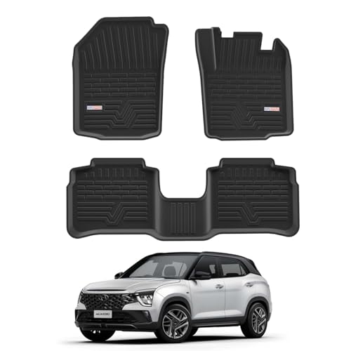 Image of 3D TPE Car Floor Mat for Creta (2020-2023) Custom Fit, Heavy Duty & Anti-Slip Creta Floor Mat | Easy to Clean, All Weather Resistant, Waterproof & Dustproof Car Foot Mat