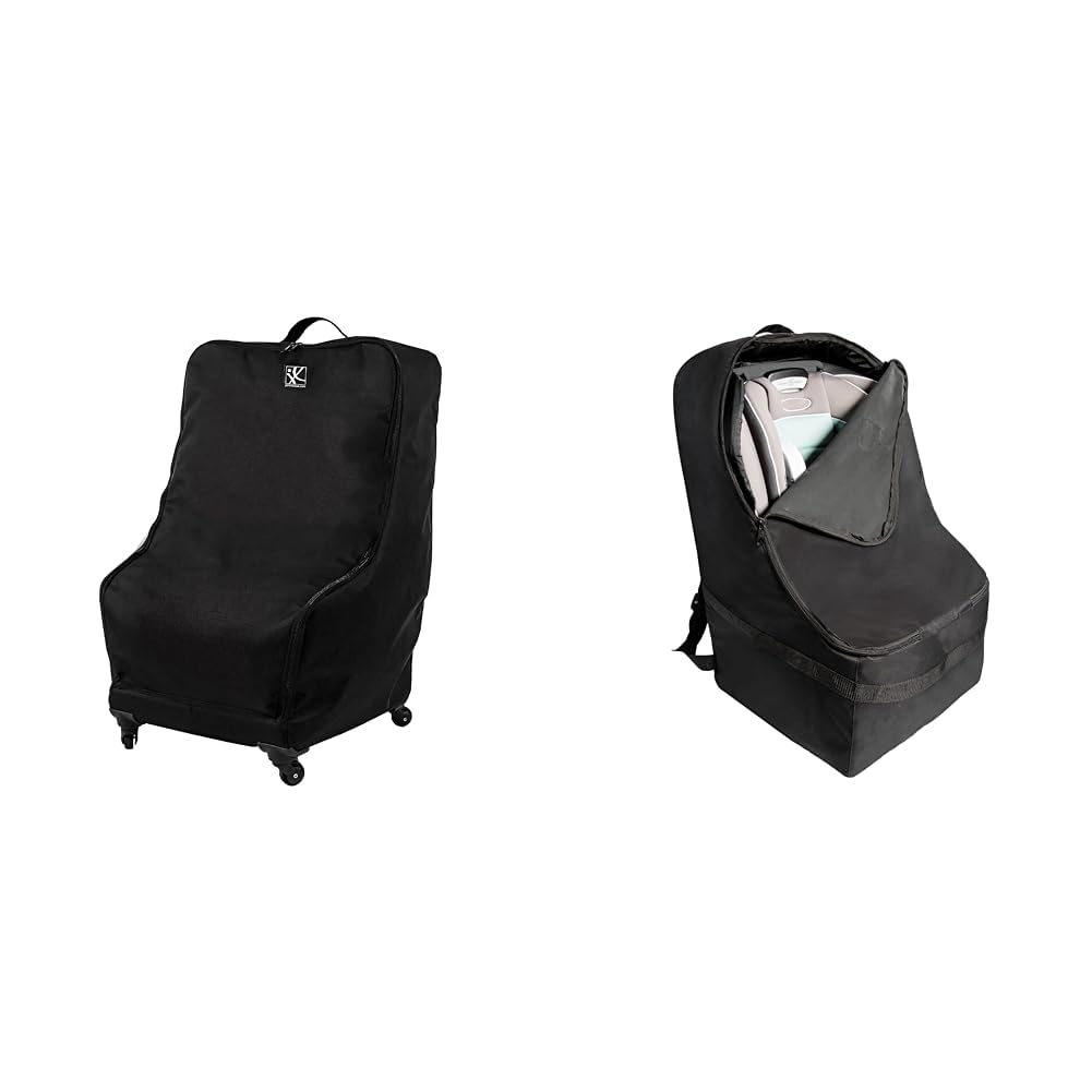 J.L. Childress Car Seat Travel Bags - Wheelie Deluxe Fully Padded Bag and Ultimate Padded Backpack