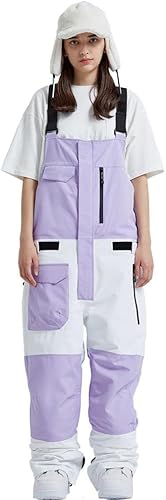 GS SNOWING Baberos de nieve para mujer, impermeables, resistentes al viento, aislados, pantalones de esquí, snowboard, overoles de invierno