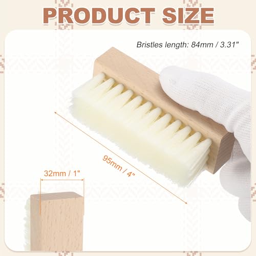 Cepillos para calzado con mango de madera beige claro de 4 piezas 3