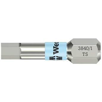 Wera Stainless 3840/1 TS 2.0mm Hex Insert Bit, 1/4-Inch Drive