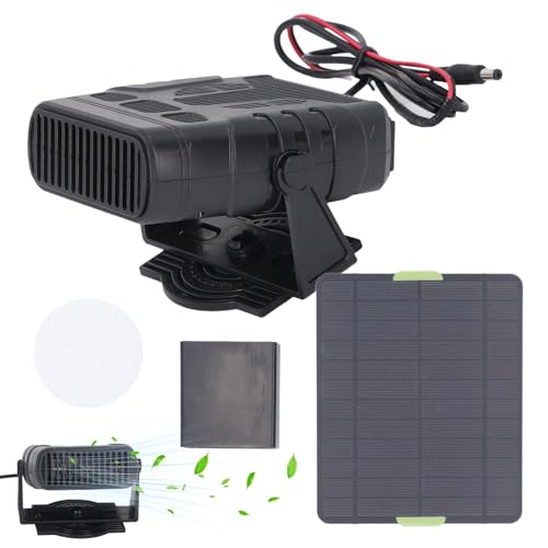 Siseon - Desempañador de parabrisas, Calefacción de descongelación de coche portátil - Calefacción solar para secado de aire de parabrisas, Desempañador solar de parabrisas, Ventilador de parabrisas