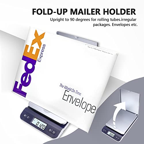 UNIWEIGH digital Postwaage 39kg/86lb, Briefwaage, Paketwaage, Plattformwaage, Küchenwaage, Grammwaage, Postal Scale mit Hold-Tara-Funktion für Büro, Haus,Lager, Markt, USB-Kabel, Maßband (Blau)