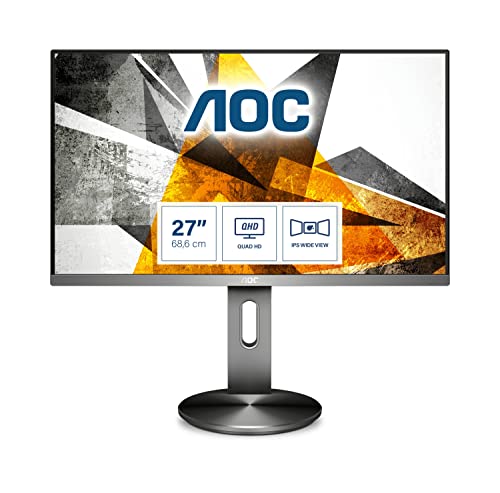 AOC Q2790PQE - 27 Zoll QHD Monitor, höhenverstellbar (2560x1440, 60 Hz, VGA, HDMI, DisplayPort, USB Hub) schwarz