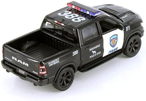 Miniatura 4 de Kinsmart 2019 Dodge Ram 1500 Camión de recogida de policía a presión Modelo de coche 1/46 O Escala Diecast Truck
