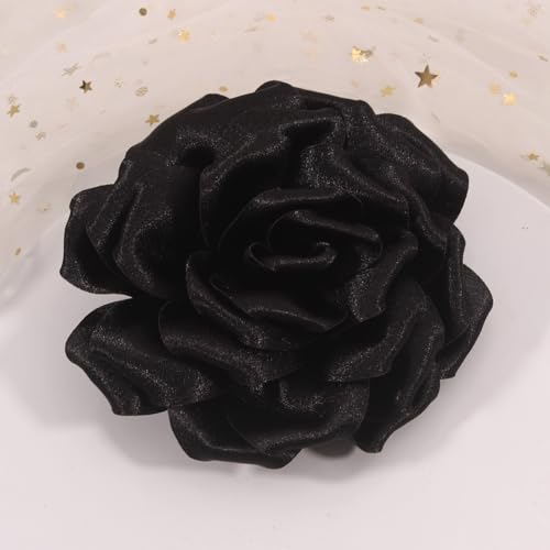 Image of 4.3 inch Red Rose Hair Clip Large Flower Brooches for Women | Charming Flowers Pins for Clothes | Turn Heads with Stylish Rose Hair Clip Flower Brooch Pin for Clothes & Clips for Woman