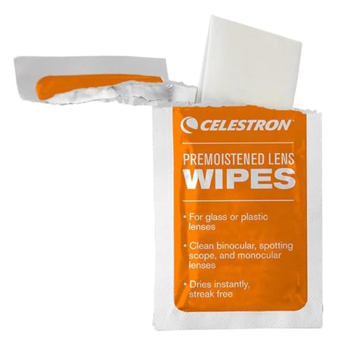 Celestron 93576 Lens Cleaning Kit - Kit de nettoyage de lentilles avec 10 lingettes, produit de nettoyage, chiffonnette et brosse rétractable dans un étui souple, noir et orange – Image 5