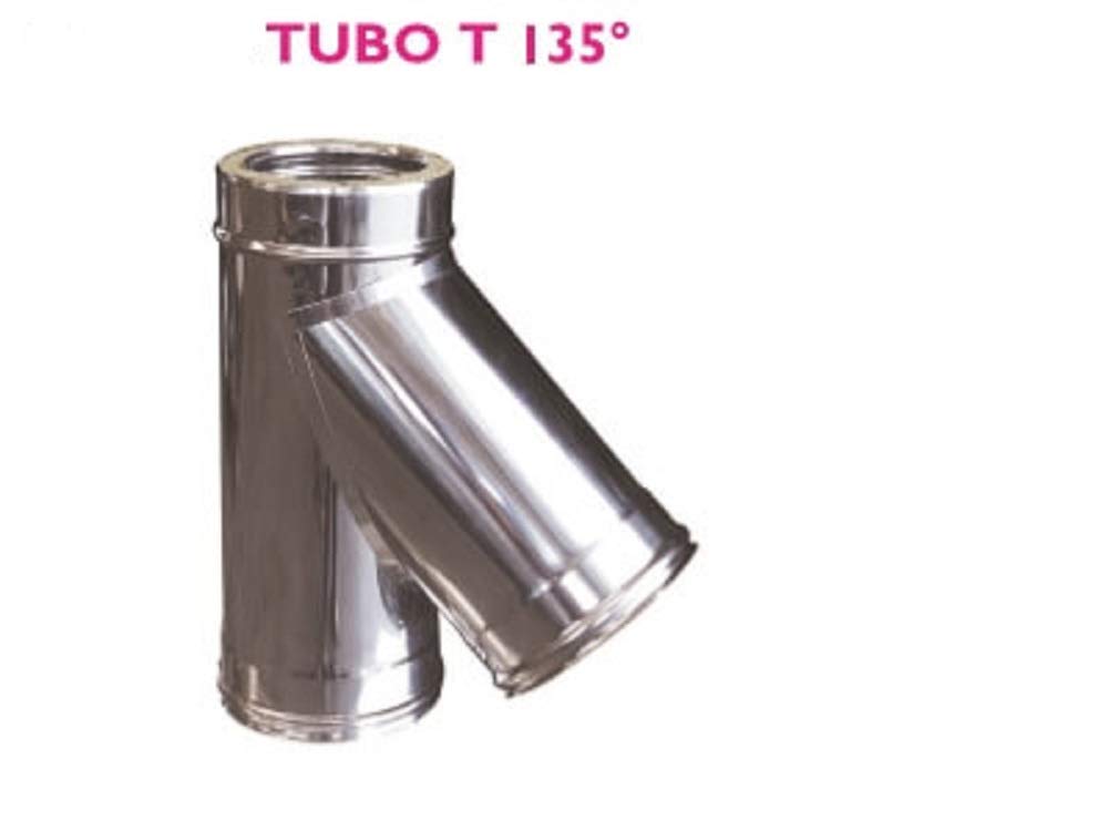 Giunto a T 135° in acciaio inox doppia parete per canne fumarie (Diametro 300-350)