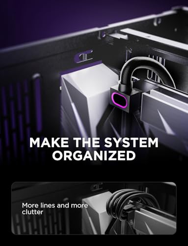 Image of AsiaHorse Hydrus-8PIN CPU PSU Extension Cable ARGB Light, Copper Wire Motherboard Power Extension Cable Integrated Minimalist Design, 2000W Power (Whole Set), PC Power Cord for CPU Cable Management