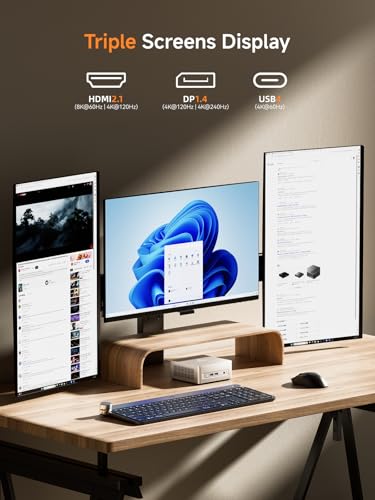Image of MINISFORUM Mini PC UM880 Plus AMD Ryzen 7 8845HS 32GB DDR5 1TB PCIe4.0 SSD | CPU(8C /16T, up to 5.1GHz),Micro Computer Radeon 780M Graphics,HDMI+DP+USB4 Triple Display,OCuLink Port, 2.5G LAN, 5xUSB Ports