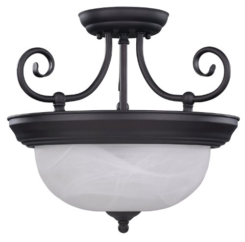 Lowest Price Canarm ISF20A02ORB 2 Light Julianna Semi Flush Semi Flush Ceiling Light, Oil Rubbed Bronze