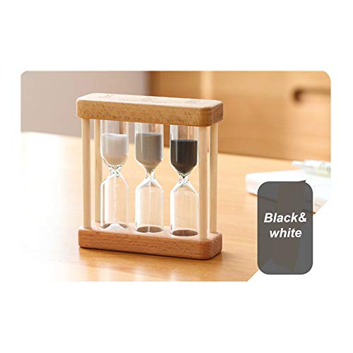 MonLiya Hourglass Timer 1+3+5 Minute Mini Wooden Hourglass Clock Creative Sand Decoration Small