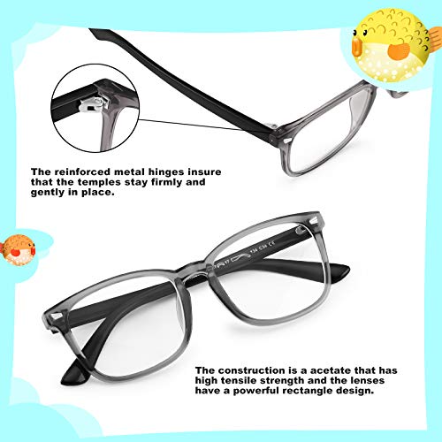 Image of KUGUAOK 2 PACK Kids Blue Light Blocking Glasses, Boys Girls Computer Gaming TV Glasses, Lightweight Eyeglasses Frame (Age 4 to 12)