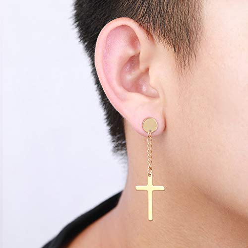 Tanmo 9 Pair/Set Fashion Men Women Stainless Steel Cross Hoop Dangle Drop Earrings Unisex Ear Buckle Jewelry – Image 5