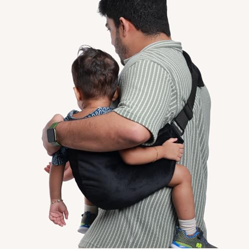 Image of Snugs Ergonomic Baby Carrier | Side Carrier | Hip Carrier | Toddler carrier | Sling carrier | Breathable and Lightweight Fabric | Adjustable Straps | Suitable for 8 Months to 4 Years | Supports Up to 20 Kg | Multicolor (Black)