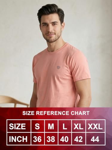 Image of Lux Cozi Men Cotton Half Sleeves Round Neck Regular Fit Casual T-Shirt