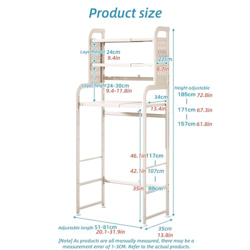 Étagère rangement toilettes anti-désordre support ajustable noir - 2