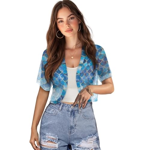 Image of Womens Short Sleeve Bolero Shrug Open Front Knit Cropped Cardigan Shoulder Cover for Dress Cute Casual Knit Cover Up