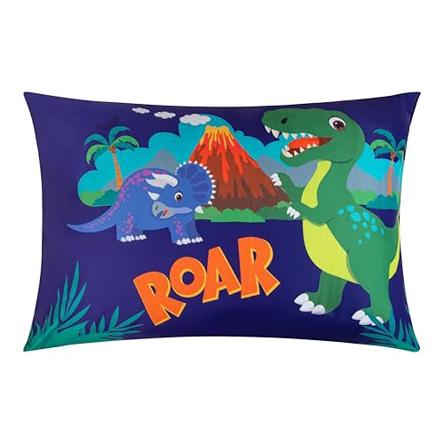 Image of Todays Kids 2-Piece Dinosaurs Toddler Bed Sheets Set - Soft & Breathable Toddler Bedding Set, Machine Wash & Fade Resistant - Secure Fitted Sheet & Matching Pillowcase - Fits 28 inch x 52 inch Crib Mattress