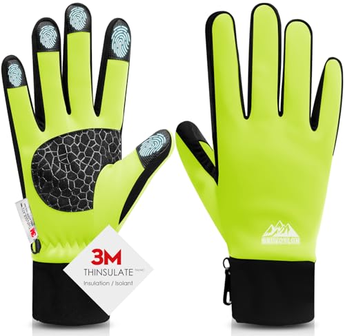Image of Bruvoalon Winter Gloves for Women & Men, 3M Thermal Insulation, Lycra Fabric, Touchscreen, Anti-Slip